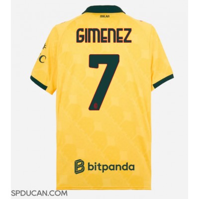 Muški Nogometni Dres AC Milan Santiago Gimenez #7 Rezervni 2025-26 Kratak Rukav Muški Nogometni Dres AC Milan Santiago Gimenez #7 Rezervni 2025-26 Kratak Rukav